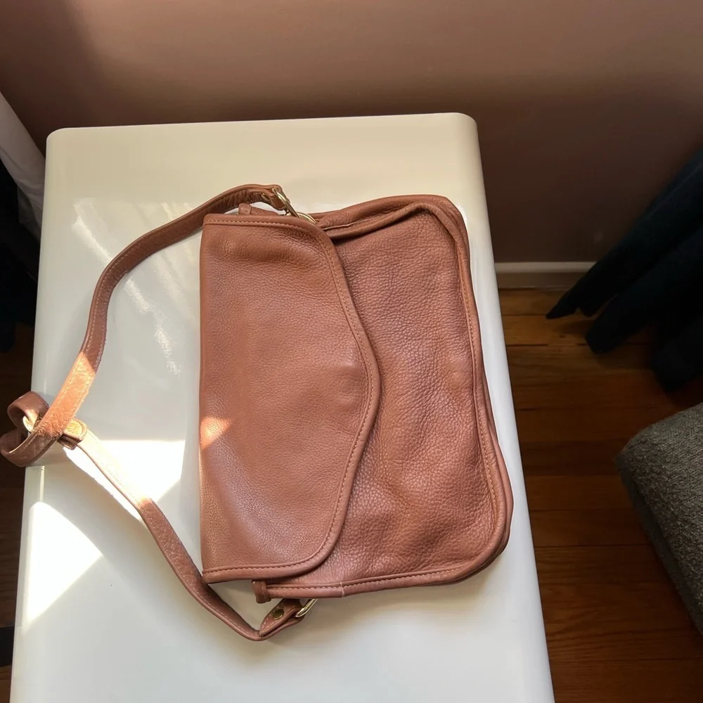 Vintage Letisse‎ Brown Leather Crossbody Flap Bag